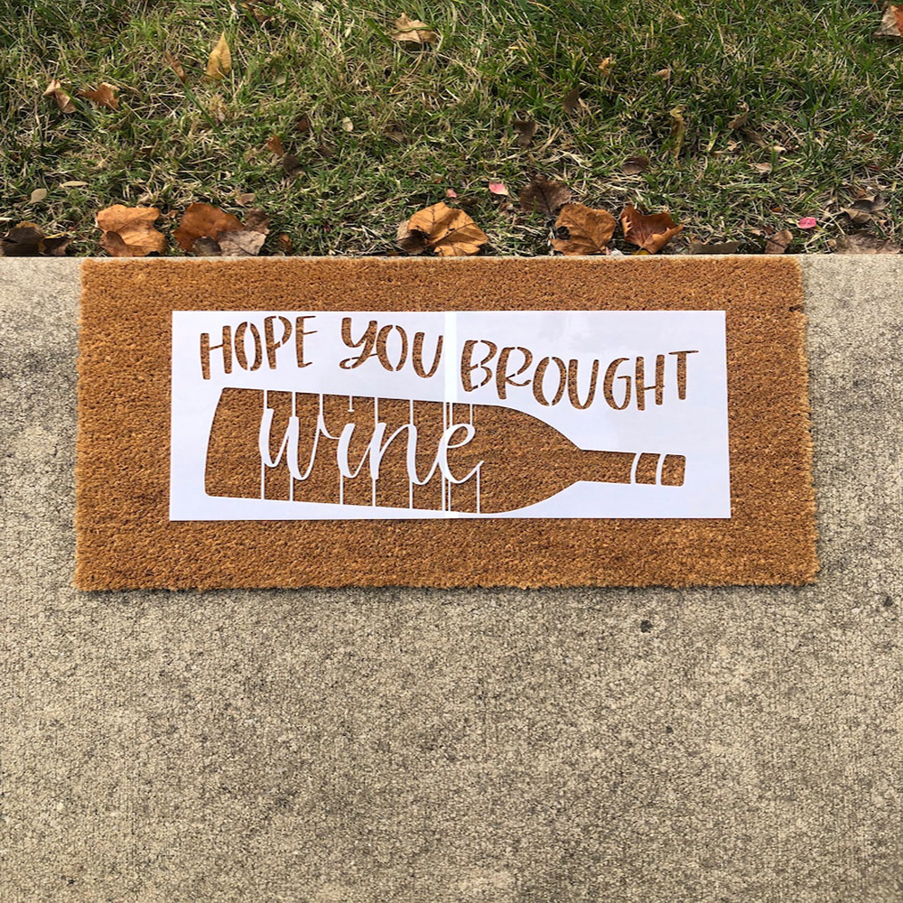 Art Craft Door - DIY Doormat Wine Stencil Welcome Mat