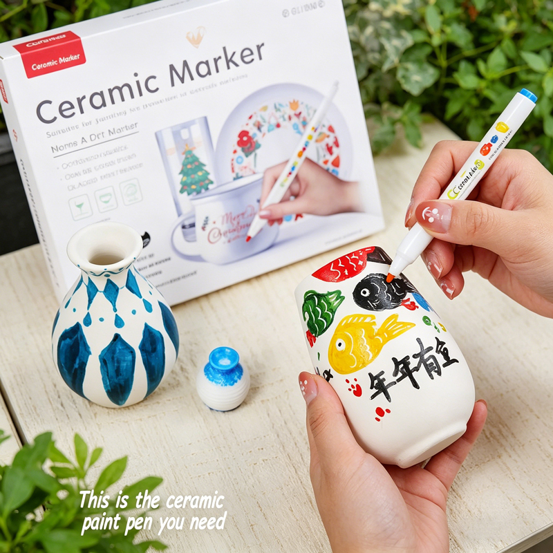 Illustration Marker Set - 12/24 Colors Ceramic Acrylic Marker Pens,