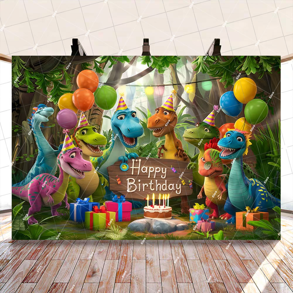 Art Craft Dinosaur - Dinosaur Jungle Backdrop Children's Birthday Party