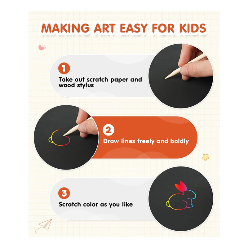 Art Craft Activity - AS96-Scratch Paper Art Crafts - Classroom
