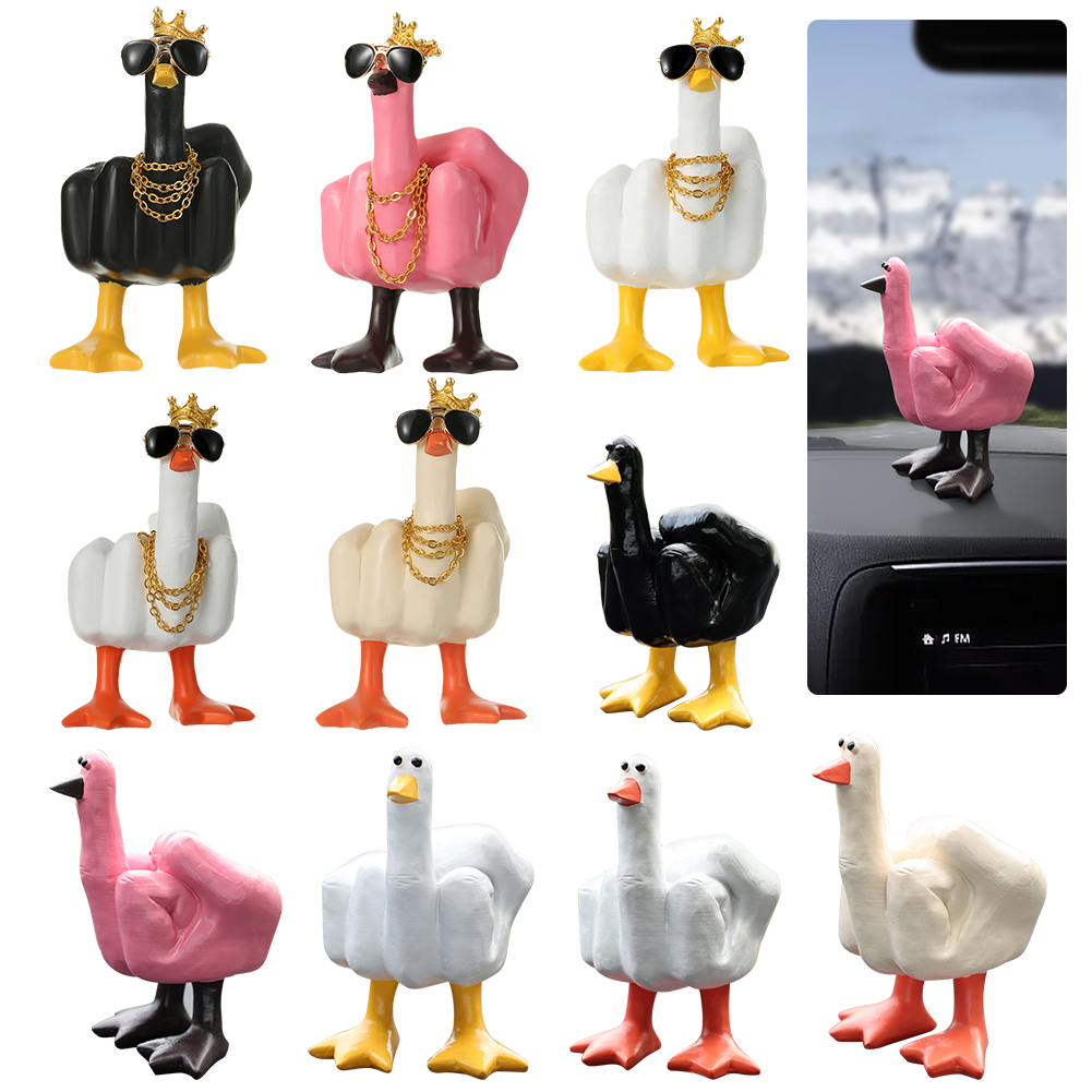 Art Craft Duck - Middle Finger Cute Duck Figurine Resin
