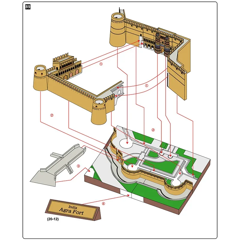 India Agra Fort Realistic Fold - Art Craft India reseña y precio