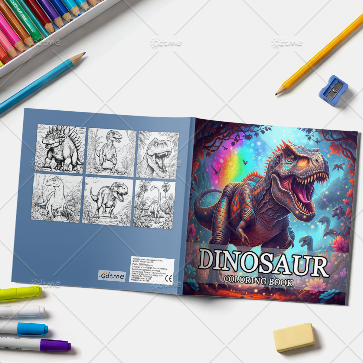 DINOSAUR Coloring Book Adult R - Art Craft Dinosaur reseña y precio