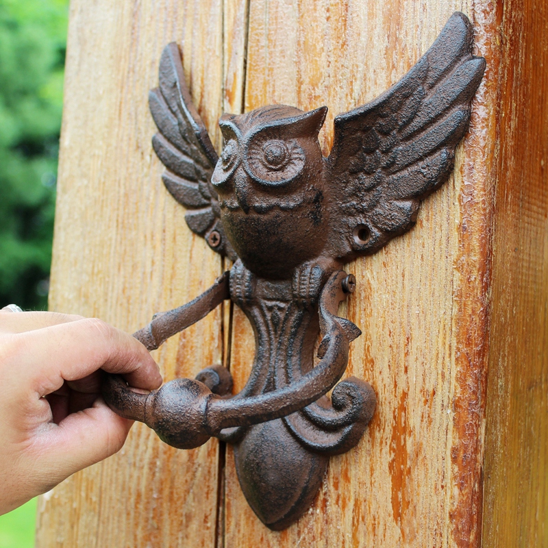 Rustic Owl Cast Iron Door Knoc - Art Craft Door reseña y precio