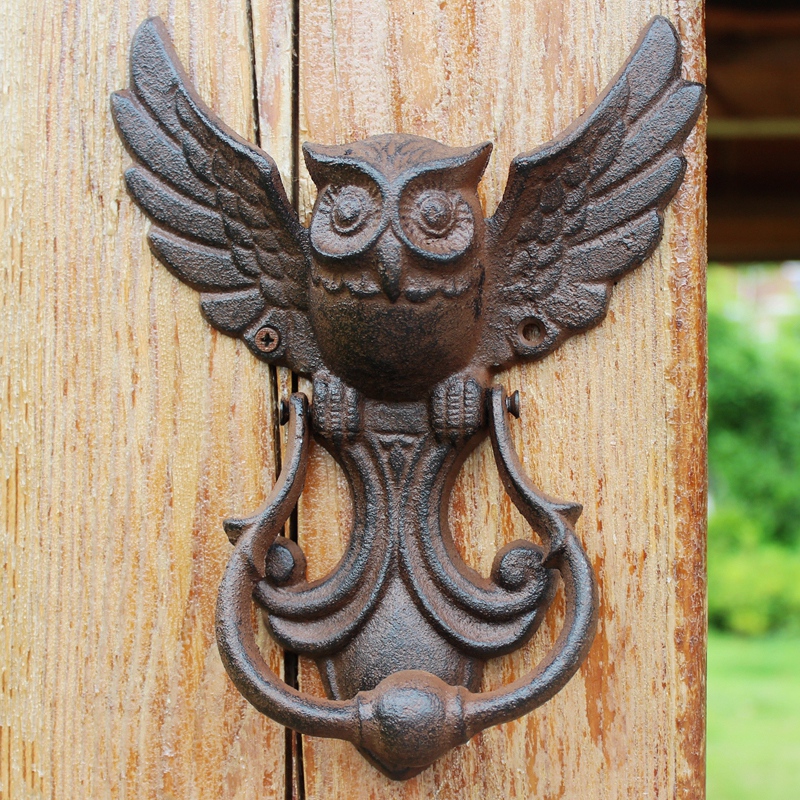 Rustic Owl Cast Iron Door Knoc - Art Craft Door reseña y precio