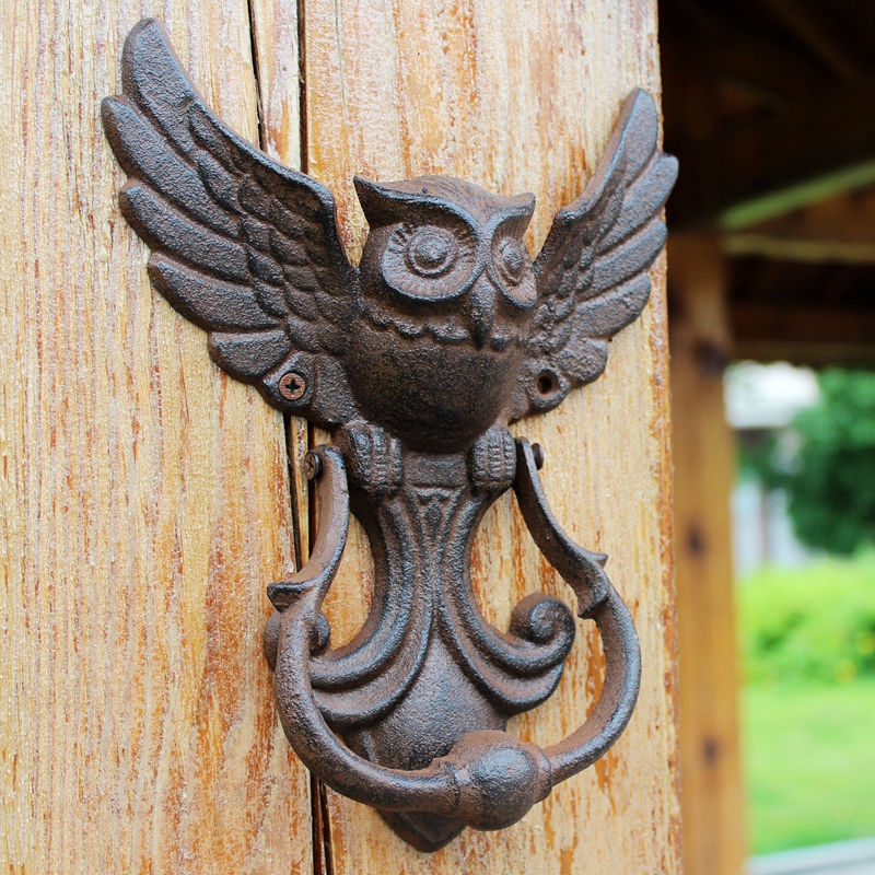 Rustic Owl Cast Iron Door Knoc - Art Craft Door reseña y precio