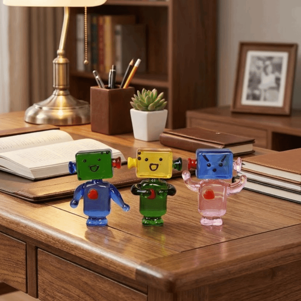 Cute Colorful Face Robot Ornam - Art Craft Robot reseña y precio