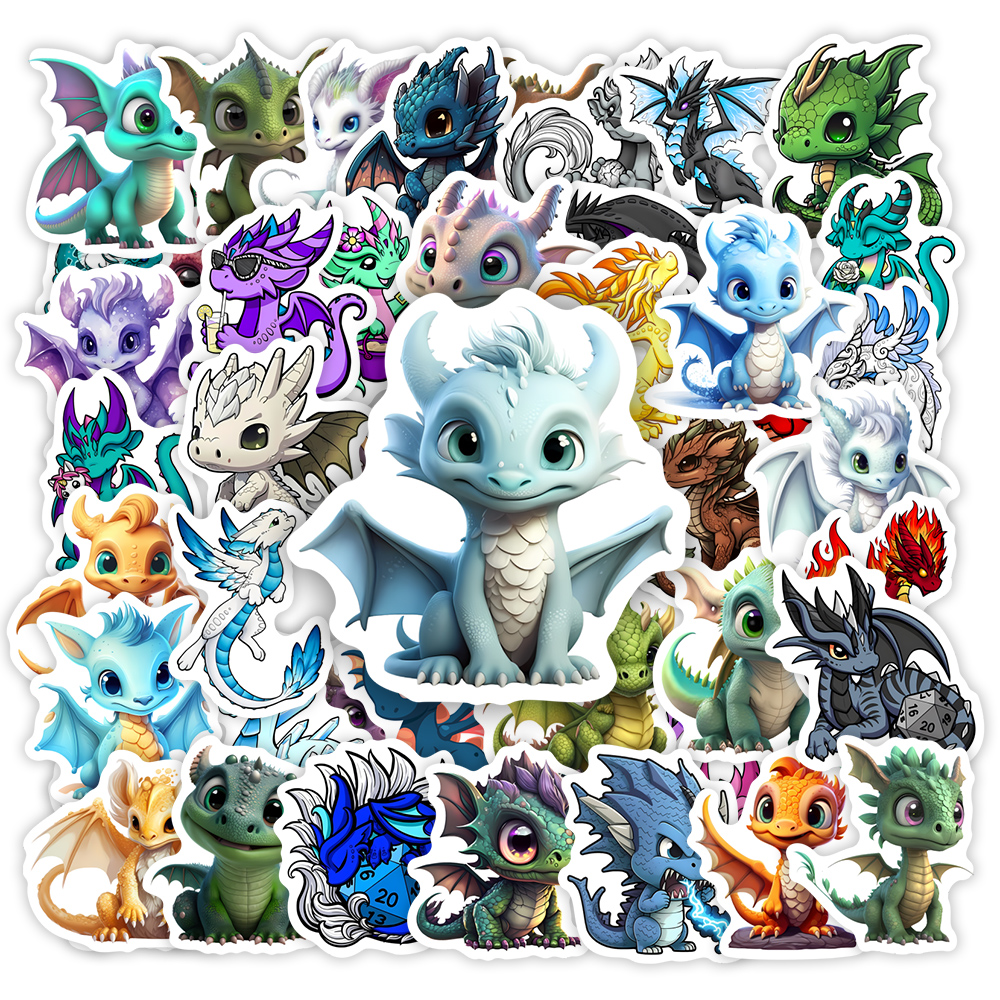 Cartoon Dragon Stickers Cute W - Art Craft Dinosaur reseña y precio