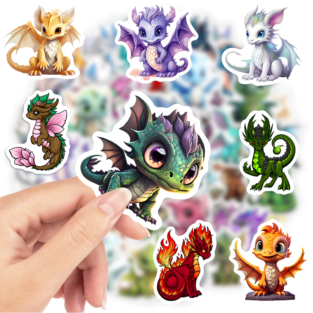 Cartoon Dragon Stickers Cute W - Art Craft Dinosaur reseña y precio