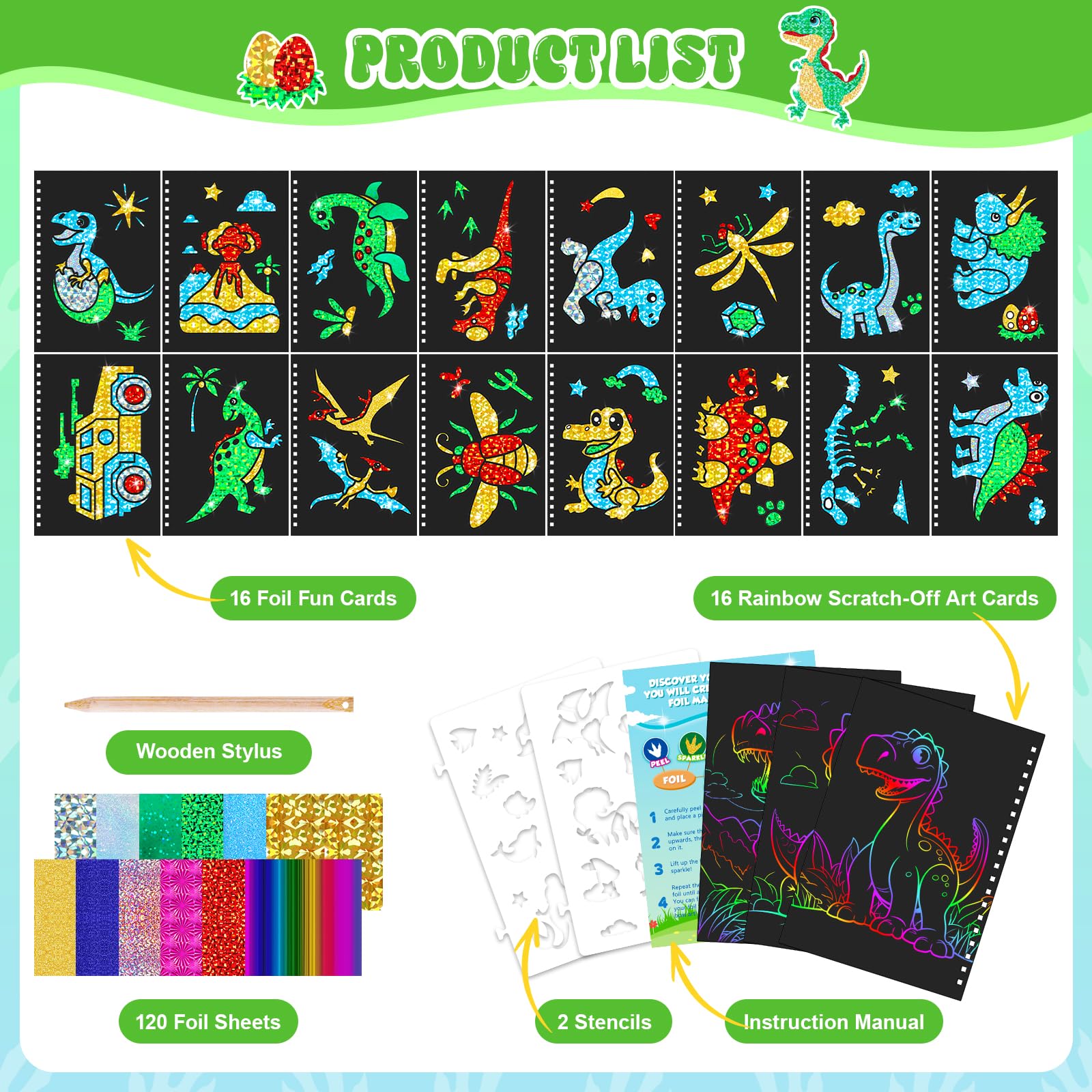 Dinosaur Scratch Art Book for  - Dinosaur And Craft reseña y precio