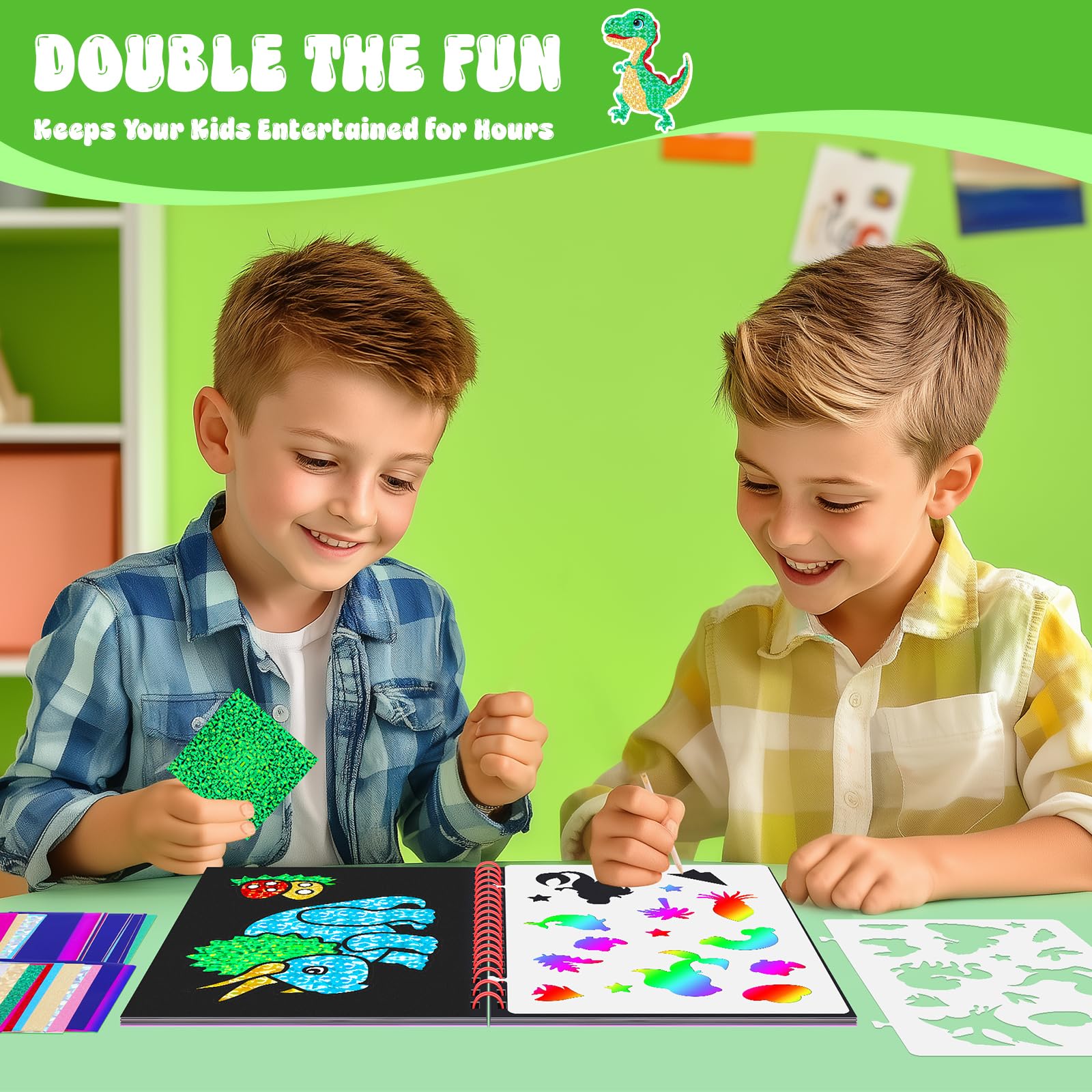 Dinosaur Scratch Art Book for  - Dinosaur And Craft reseña y precio