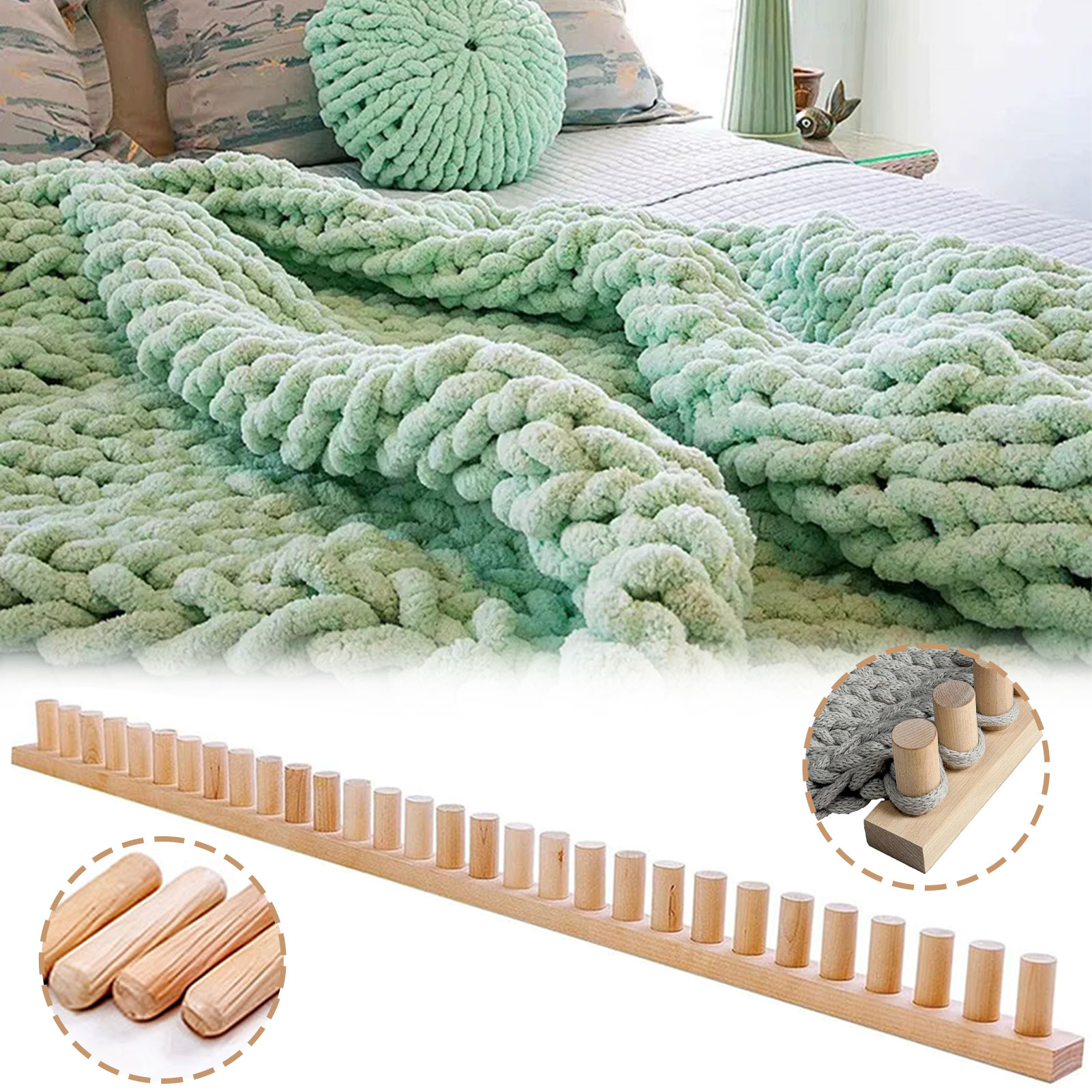 Wooden Loom Frame,Chunky Yarn  - Loom Weaving Frame reseña y precio