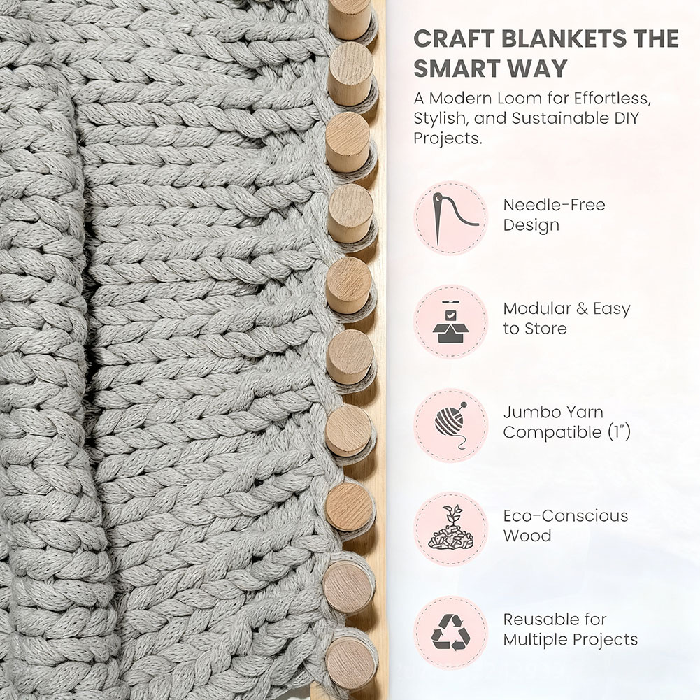 Wooden Loom Frame,Chunky Yarn  - Loom Weaving Frame reseña y precio