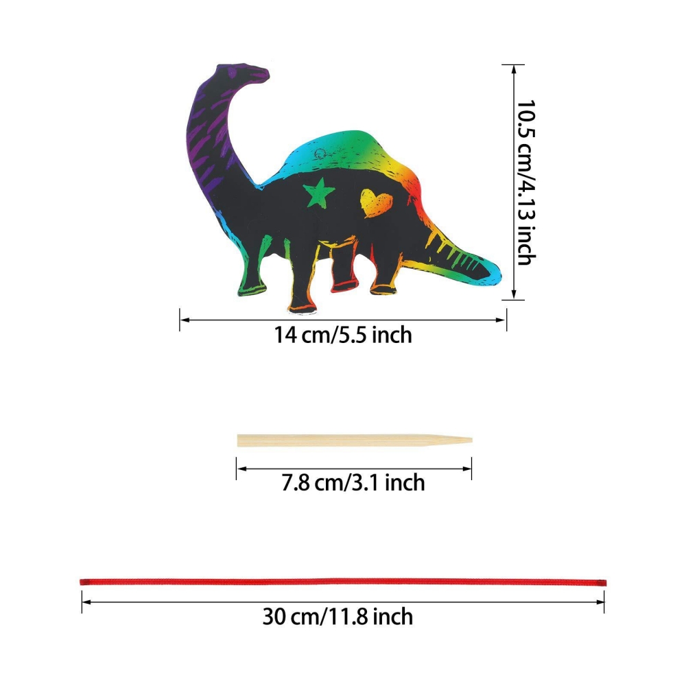 12Pcs Cartoon Dinosaur Scratch - Art Craft Dinosaur reseña y precio