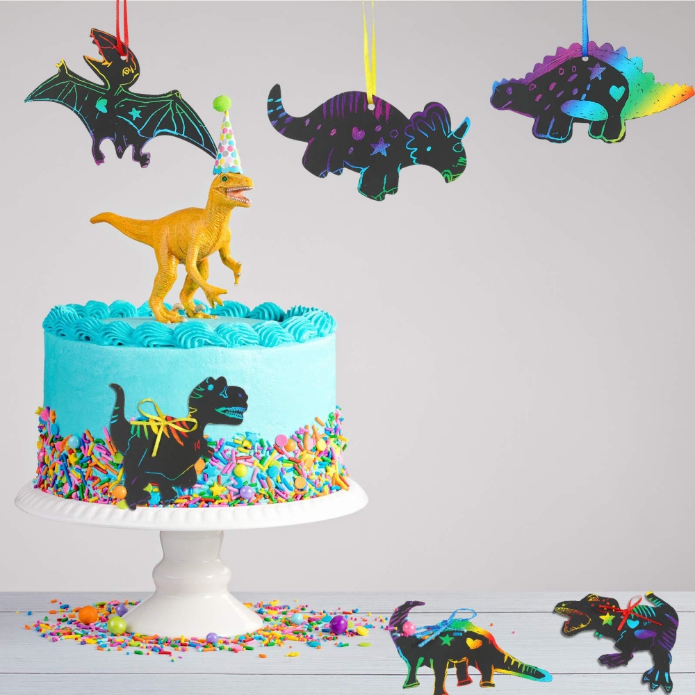 12Pcs Cartoon Dinosaur Scratch - Art Craft Dinosaur reseña y precio
