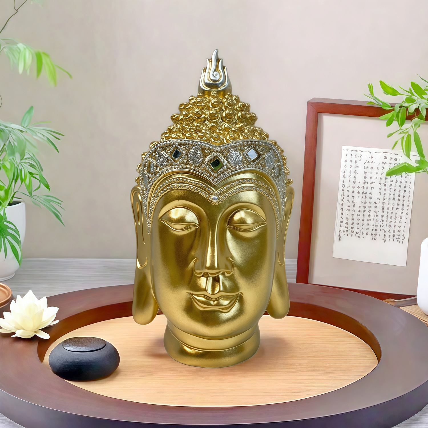 Sakyamuni Buddha Head Statue T - Art Craft India reseña y precio