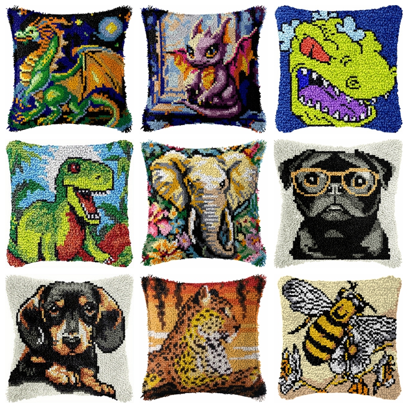 Dinosaur Latch Hook Pillow Kit - Dinosaur And Craft reseña y precio