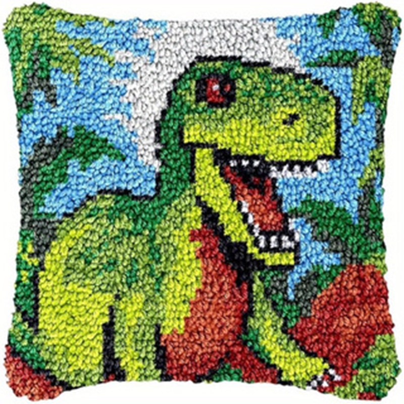 Dinosaur Latch Hook Pillow Kit - Dinosaur And Craft reseña y precio