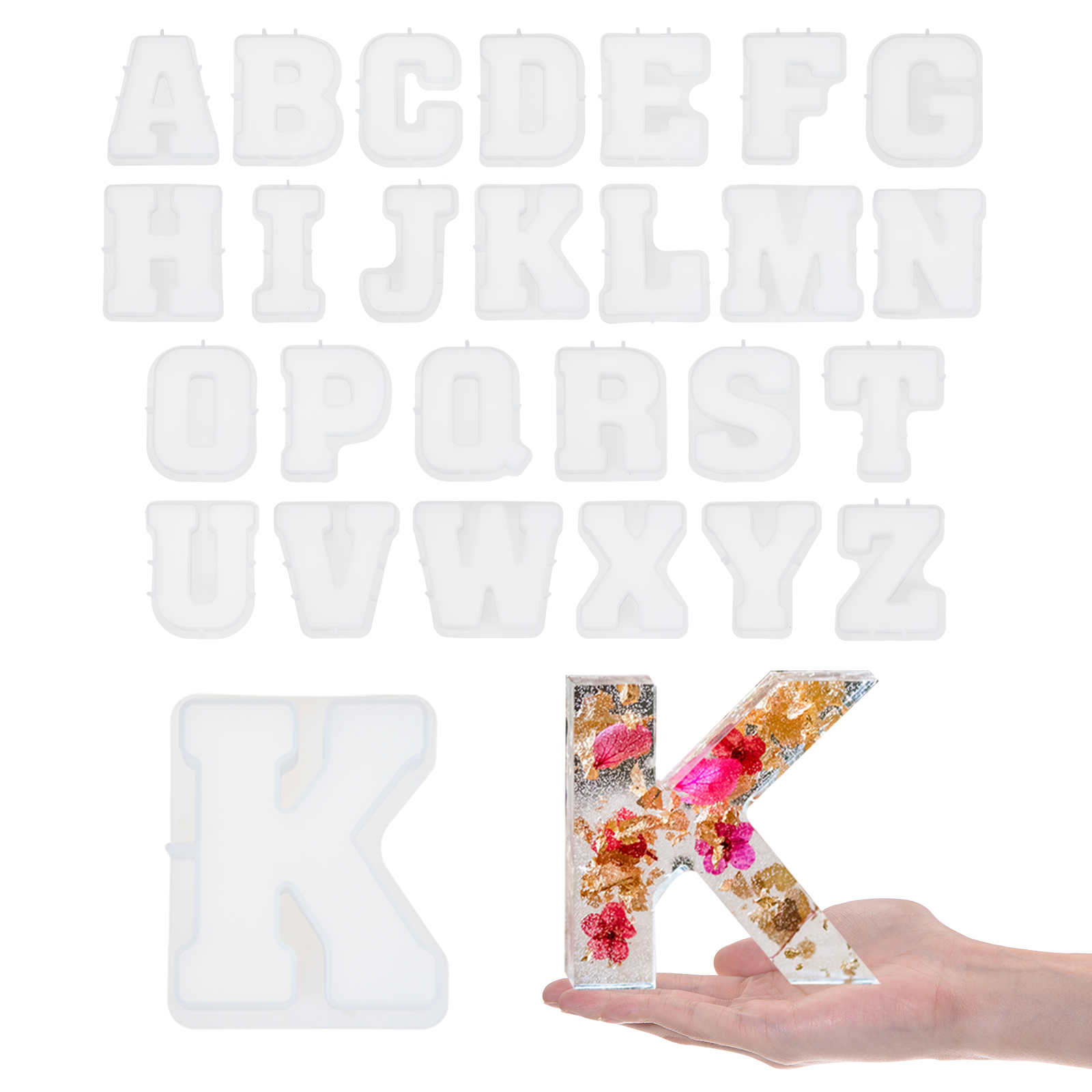 26Pcs Large Letter Resin Mold  - Art And Craft Letter Z reseña y precio