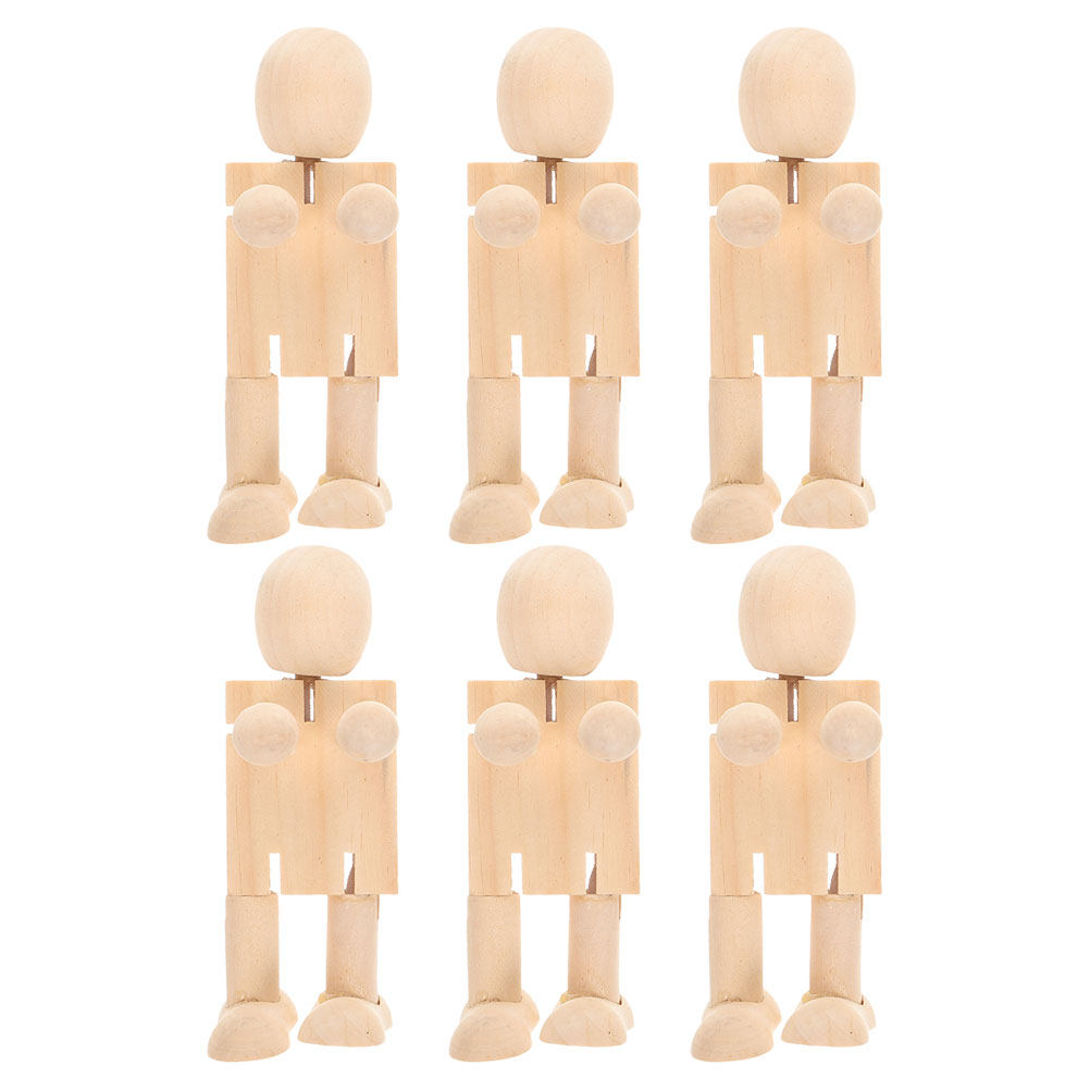6Pcs Paintable Wooden Robot Fi - Art Craft Robot reseña y precio