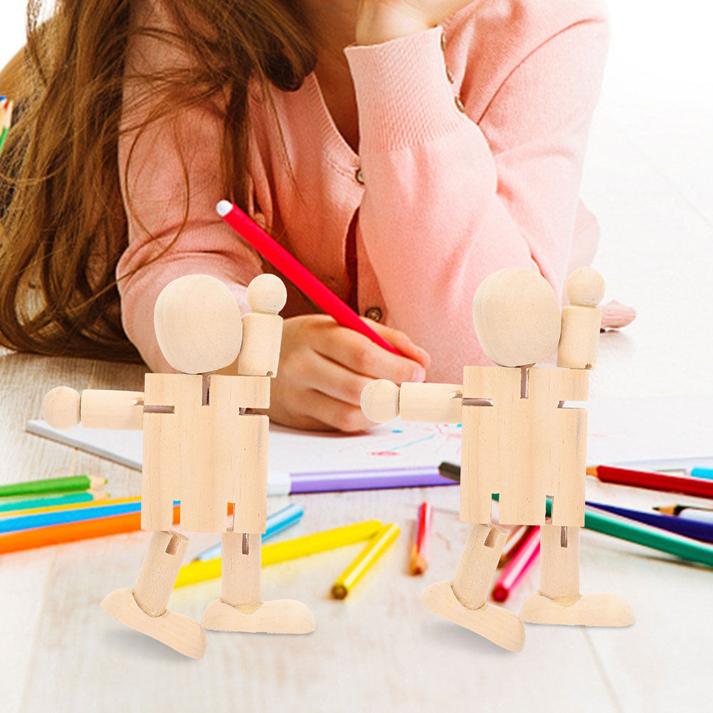 6Pcs Paintable Wooden Robot Fi - Art Craft Robot reseña y precio