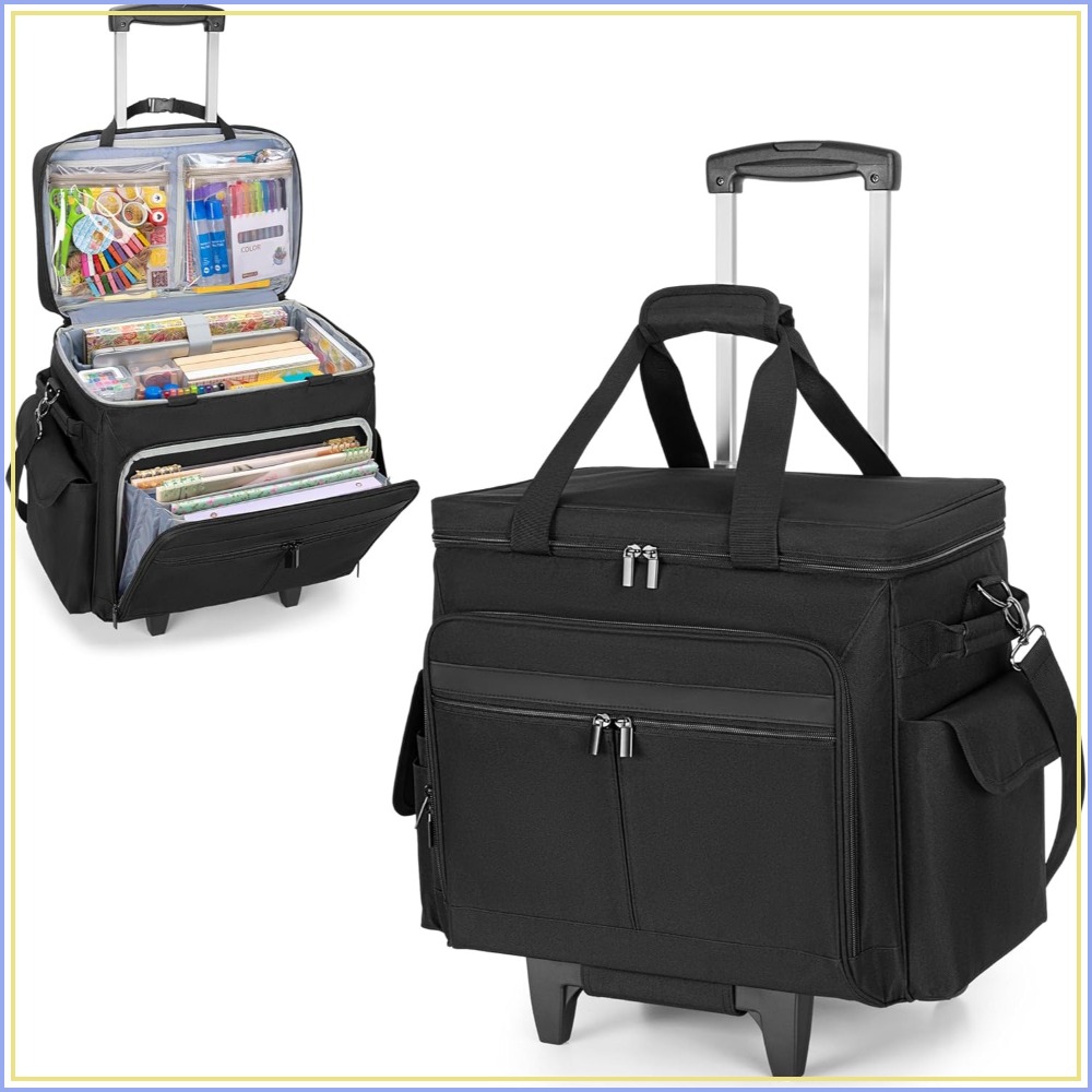 Rolling Scrapbook Tote with Ex - Art Craft Materials reseña y precio
