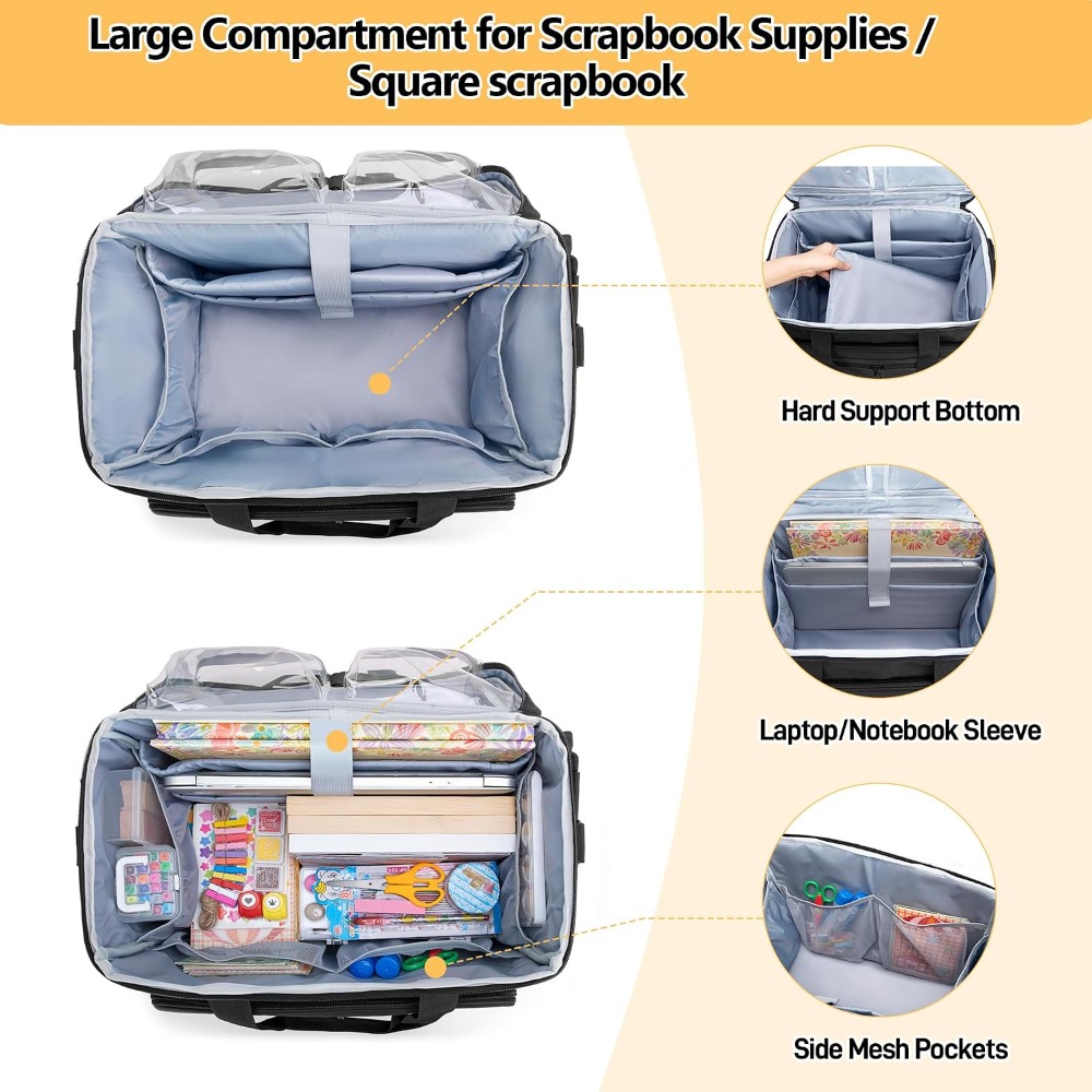 Rolling Scrapbook Tote with Ex - Art Craft Materials reseña y precio