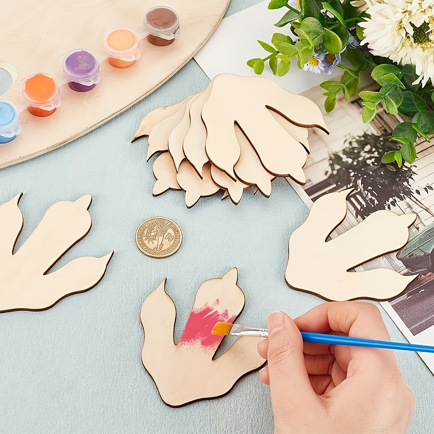10/20 Pieces Wooden Dinosaur F - Dinosaur And Craft reseña y precio