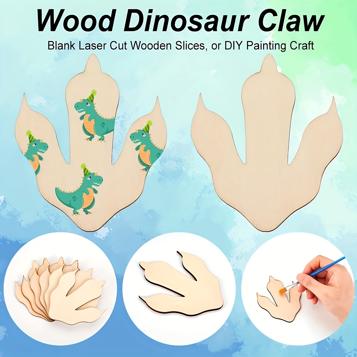 10/20 Pieces Wooden Dinosaur F - Dinosaur And Craft reseña y precio