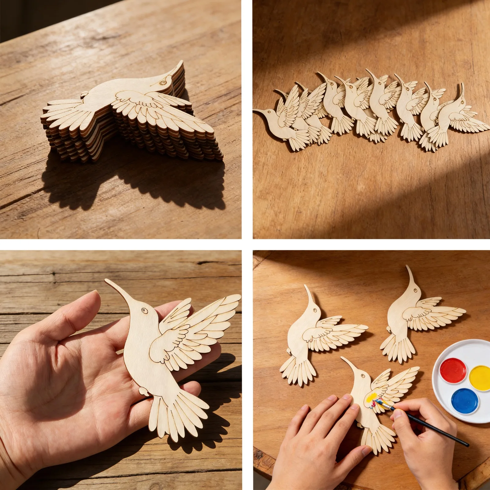 10pcs Unfinished Wood Animal B - Art Craft Materials reseña y precio