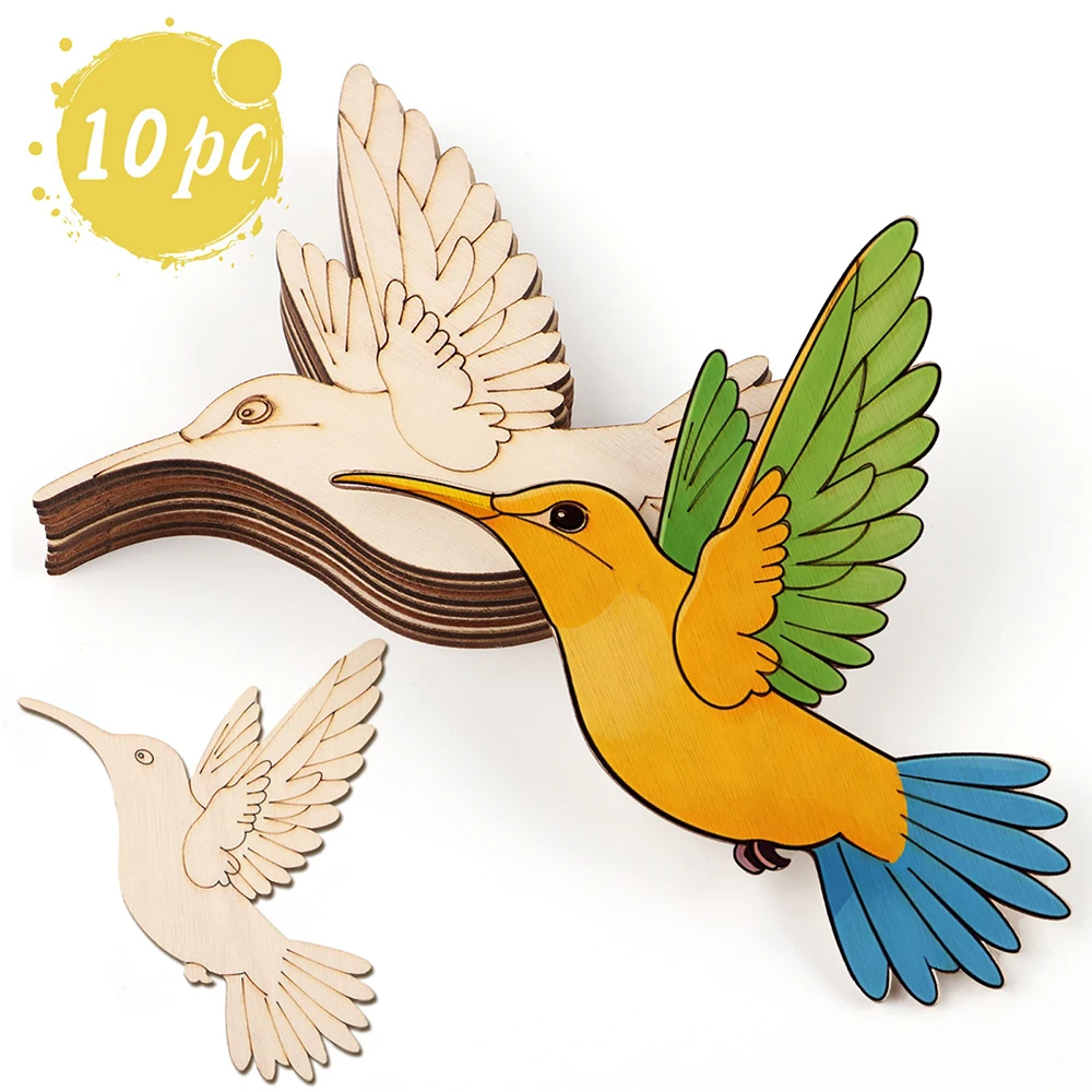 10pcs Unfinished Wood Animal B - Art Craft Materials reseña y precio