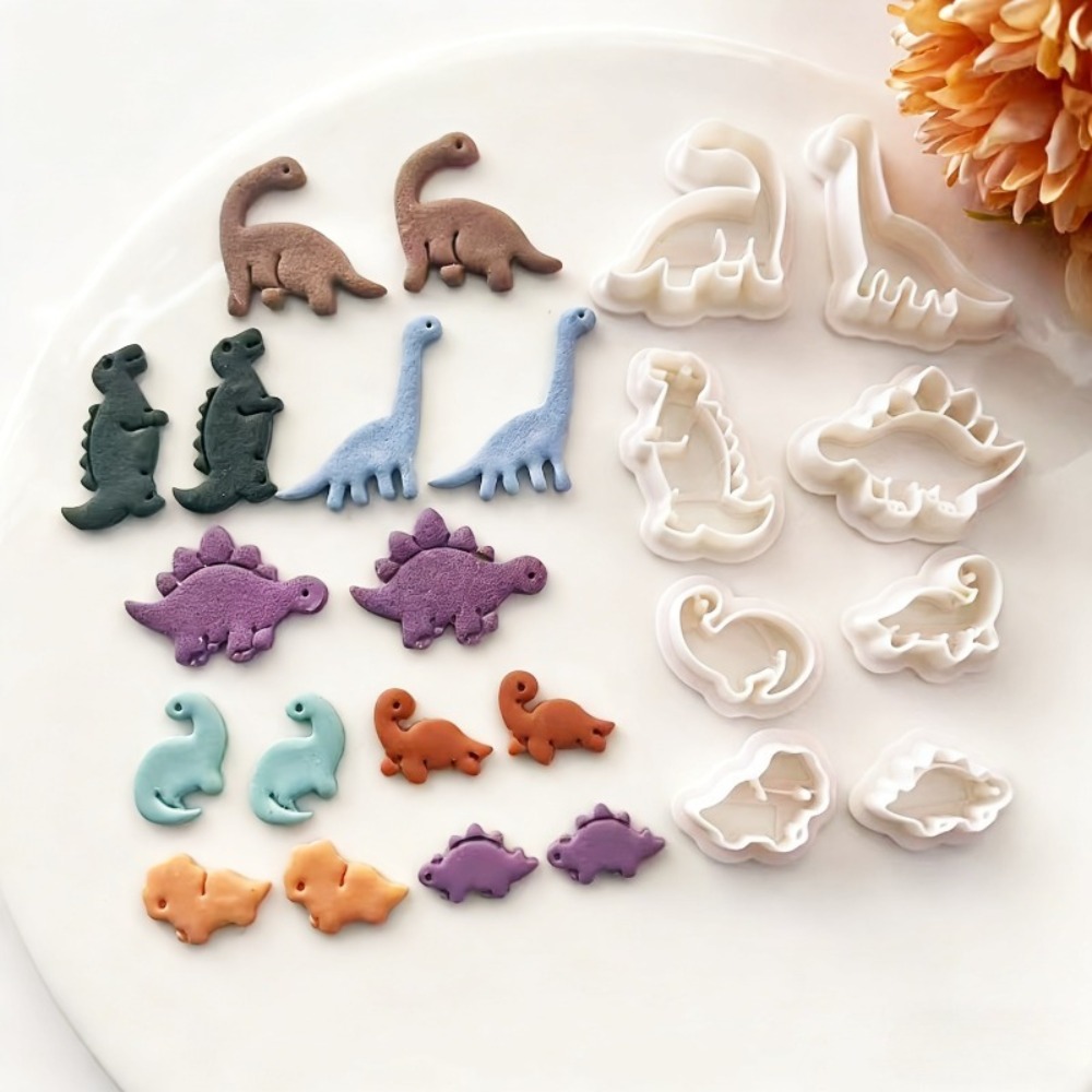 8pcs Cute Dinosaur Clay Cutter - Dinosaur And Craft reseña y precio