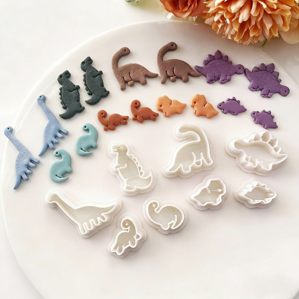 8pcs Cute Dinosaur Clay Cutter - Dinosaur And Craft reseña y precio