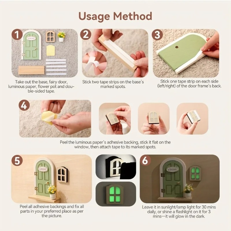 Fairy Elf Door Glow Mini Woode - Art Craft Door reseña y precio