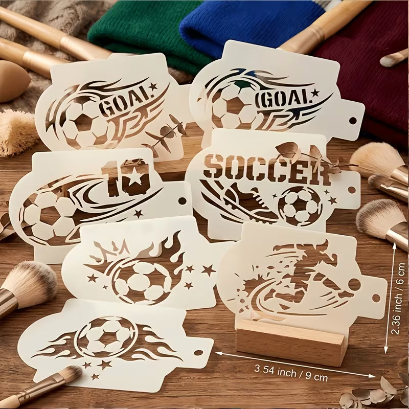 6Pcs Football Stencils for Pai - Art Craft Materials reseña y precio
