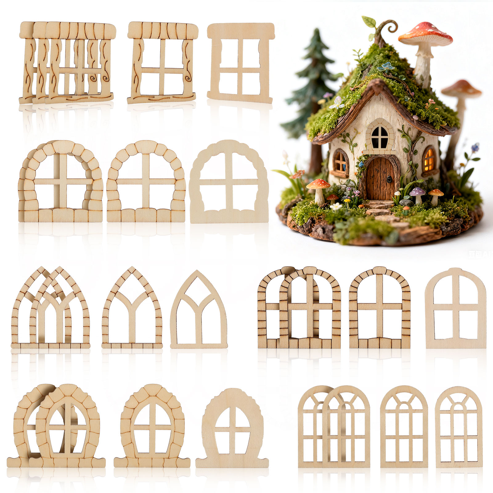 25pcs Miniature Wooden Door Wi - Art Craft Door reseña y precio