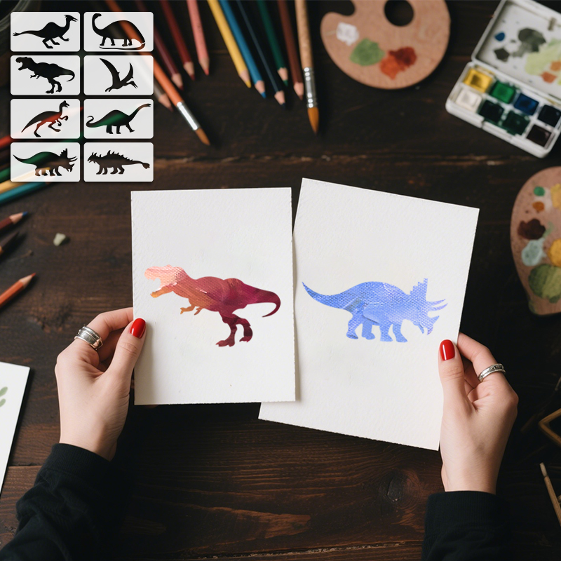 YOMDID 8pcs Dinosaur Drawing T - Art Craft Dinosaur reseña y precio