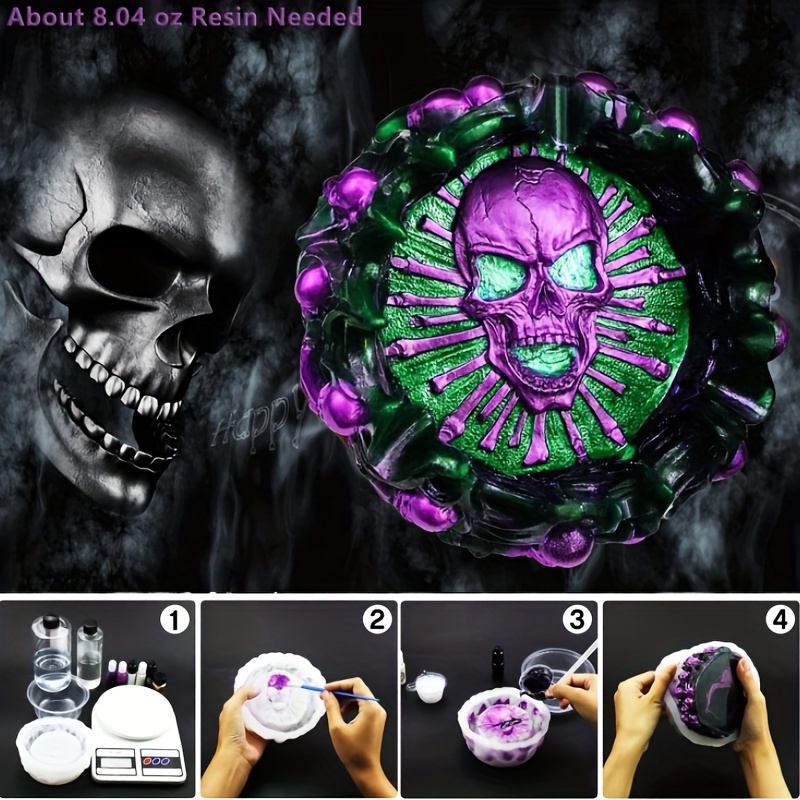 Ashtray mold, skull DIY craft  - Art Craft Party reseña y precio