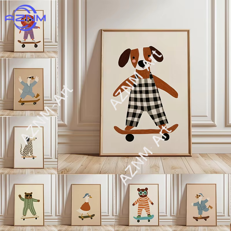 1PC Funny Animal Skateboarding - Art Craft Duck reseña y precio