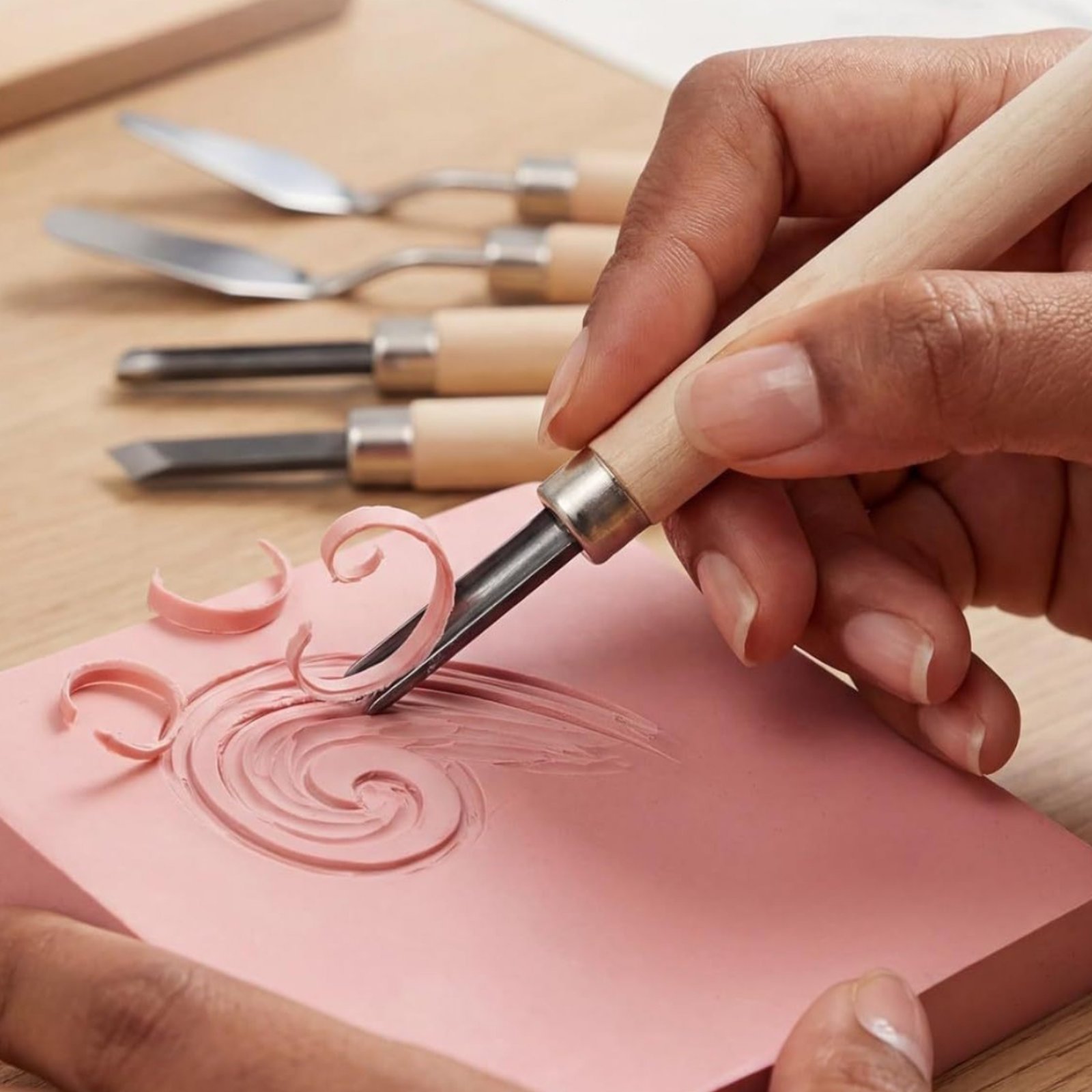 9 Pieces Linoleum Carving Kit  - Linocut Carving Tool reseña y precio