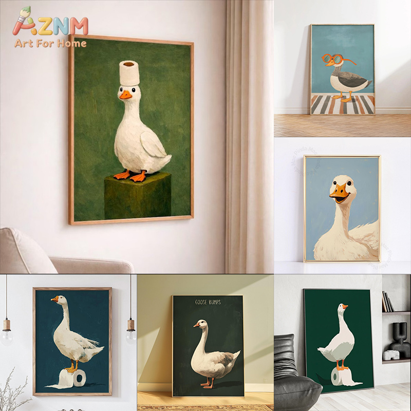 AZNM Funny White Duck Goose Ca - Art Craft Duck reseña y precio