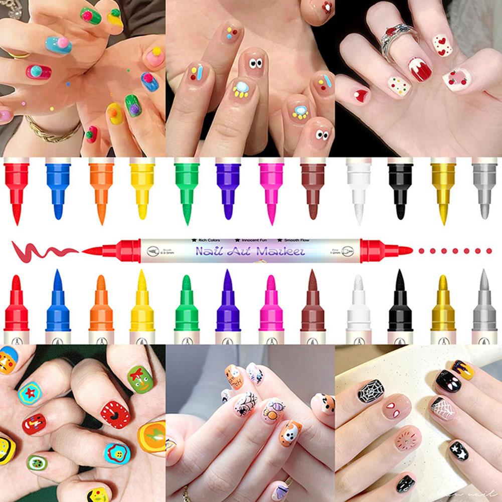 12 Colors Nail Art Marker Pens - Illustration Marker Set reseña y precio