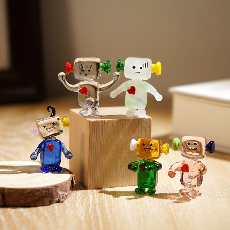 Cute Face Robot Handcrafted Gl - Art Craft Robot reseña y precio