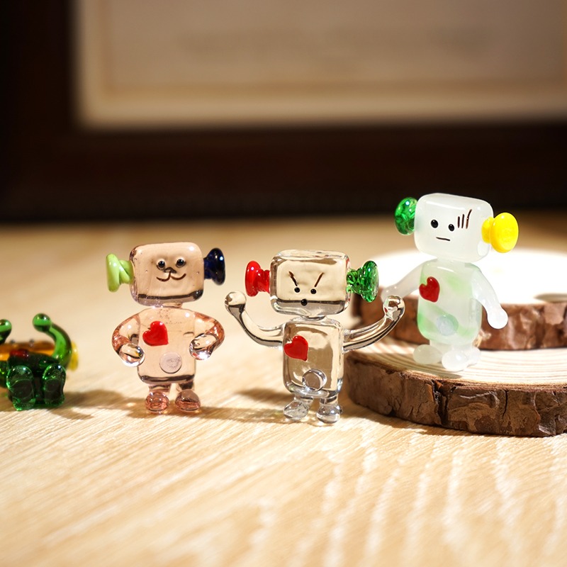 Cute Face Robot Handcrafted Gl - Art Craft Robot reseña y precio