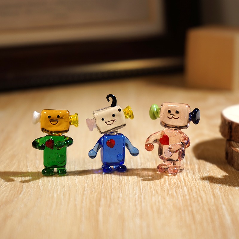 Cute Face Robot Handcrafted Gl - Art Craft Robot reseña y precio