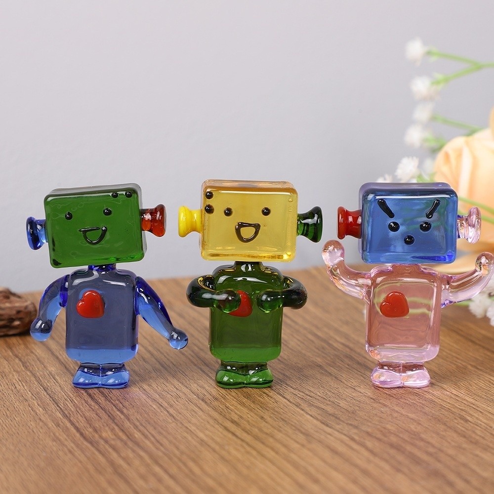 Cute Colorful Face Robot Ornam - Art Craft Robot reseña y precio